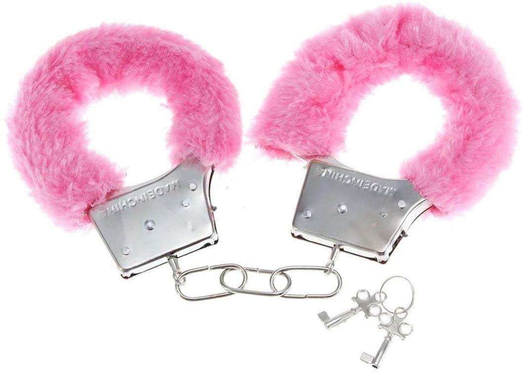 Pink Handcuffs with 2 Keys Police Cosplay Girls Hen Night Out Bridal Bachelorette Ball Party Games Fancy Dress Accessories Fun Gifts - Image 4