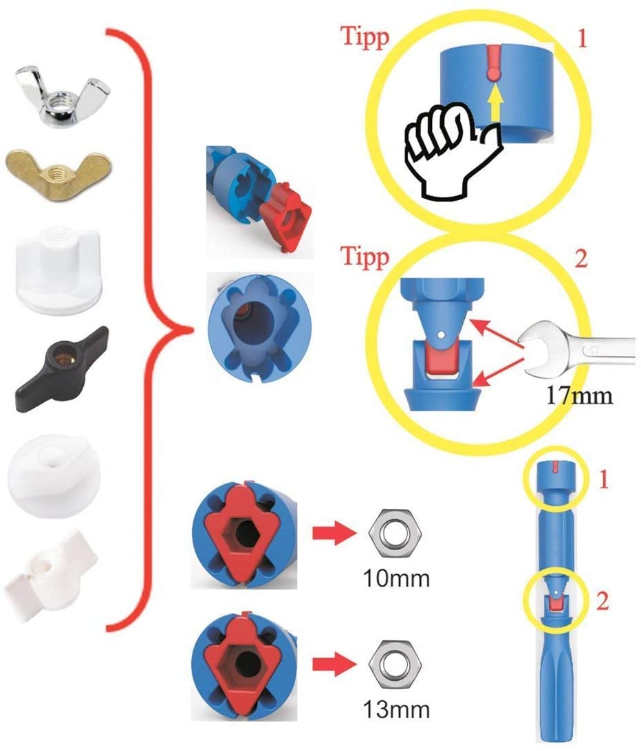 the "new" Universal Rela Toilet Seat Installation wrench with longer Application possibilities, Blue - Image 3