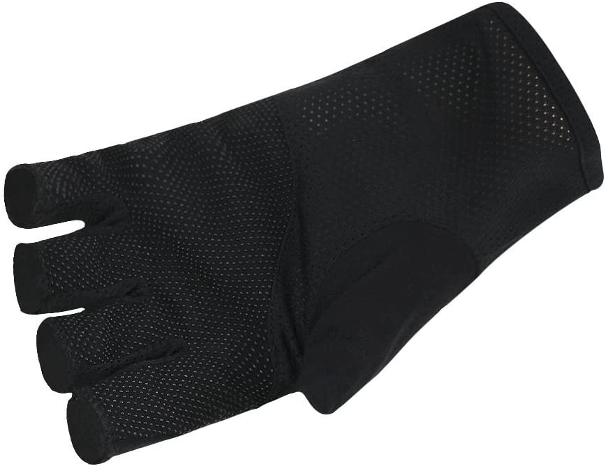 Men Women Summer Mesh Driving Gloves Sun Protection Cycling Cotton Gloves Sport GYM Fitness Workout Half Finger Fingerless Racing Mitts Non-slip Silicone Breathable Short Fingerless Riding Gloves - Image 3