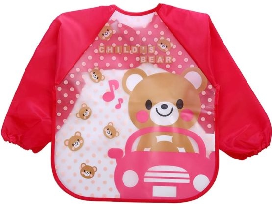 Fascigirl Baby Bibs with Sleeves,4PCS Unisex Baby Waterproof Long Sleeve Bib Feeding Bibs Cartoon Animal Drool Bib Art Apron Smock Long Sleeved Bib for Infants Toddlers Boys Girls - Image 3