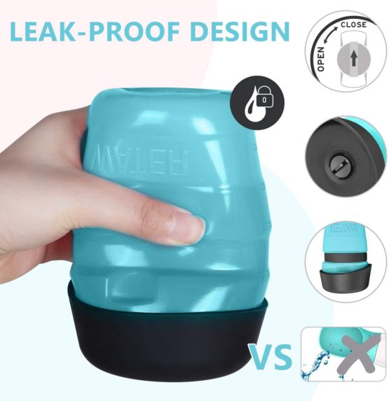 lesotc Pet Water Bottle for Dogs, Dog Water Bottle Foldable, Dog Travel Water Bottle, Dog Water Dispenser, Lightweight & Convenient for Travel BPA Free (18oz, Blue) - Image 3