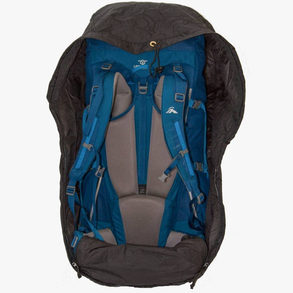LOWLAND OUTDOOR® Rain and transport cover for backpacks, water resistant < 85 L, 304 g, black, 80x40x38 cm - Image 2