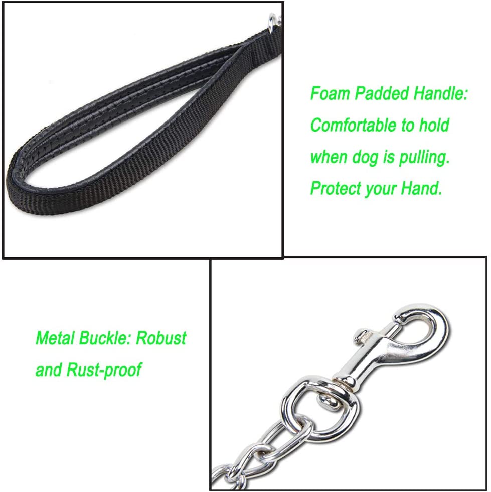 PETTOM Strong Dog Lead Chain 1.2m Chew Proof Metal Dog Leash 4ft Heavy Duty No Bite Lead for Puppies Small Medium Large Dogs - Image 3