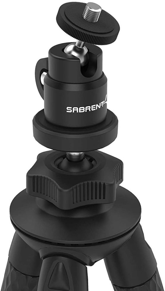 Sabrent Universal Flexible Tripod with Ball Head Bundle for standard Tripod mount (TP-FLTP-TBHD)