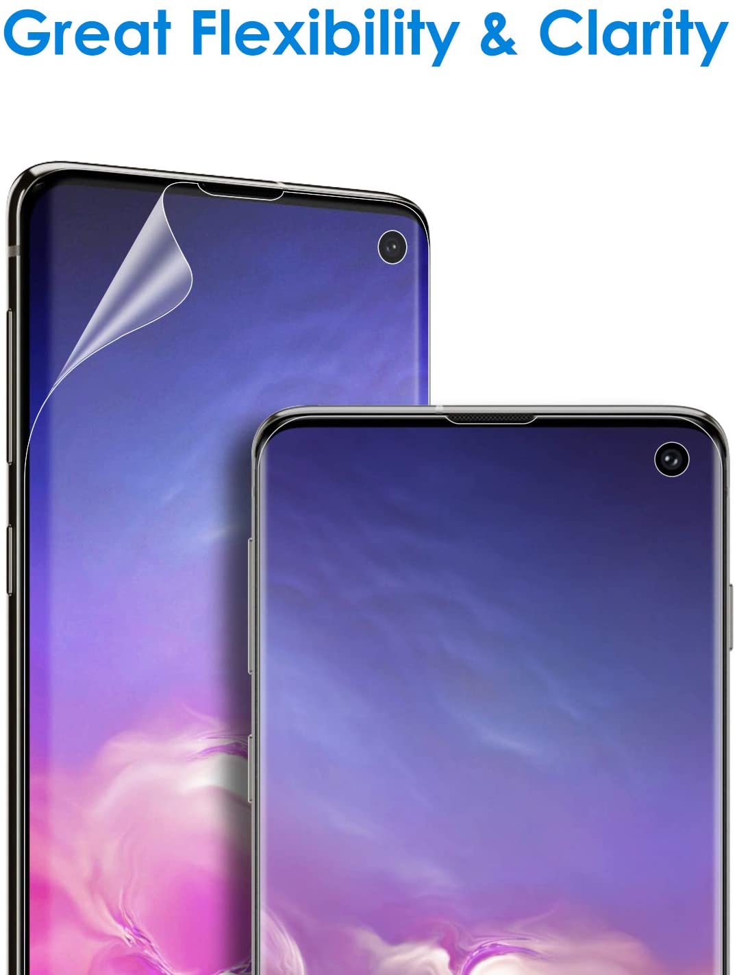 JETech Screen Protector for Samsung Galaxy S10, TPU Ultra HD Film, Case Friendly, 2-Pack, Transparent - Image 3