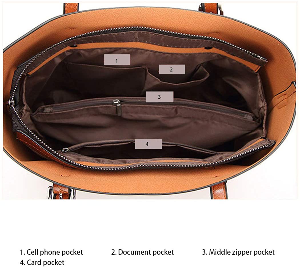 AINUOEY Women's Top-Handle Bags Handbags Hobos Shoulder Bags PU Leather Convertible - Image 4