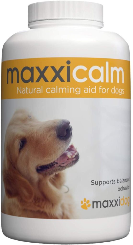 maxxipaws maxxicalm Natural Non-Drowsy Calming Aid Supplement for Dogs with Behavioural Training Guide - 120 Tasty Tablets