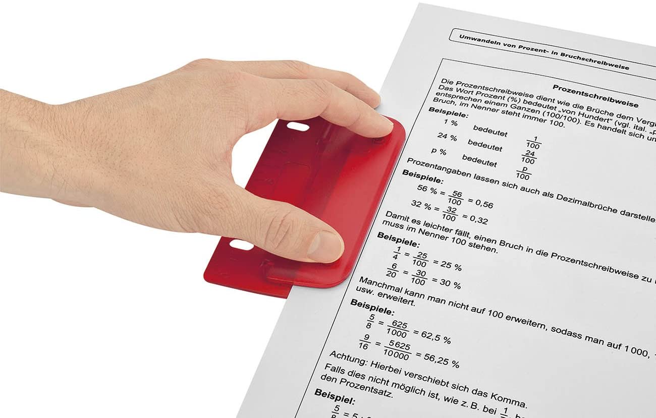 Wedo 67 802 8 cm Flat 2 Hole Pocket Punch - Red, 1 Locher - Image 3
