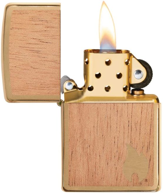 Zippo Unisex's Woodchuck Flame, Mahogany Emblem Windproof Lighter, Brass, Regular - Image 3
