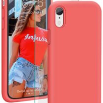 ProBien Case for iPhone XR, Silicone Gel Rubber Shockproof Phone Case, Anti-Yellow, Anti-Scratch for New iPhone XR Case 2018 (6.1") - Coral