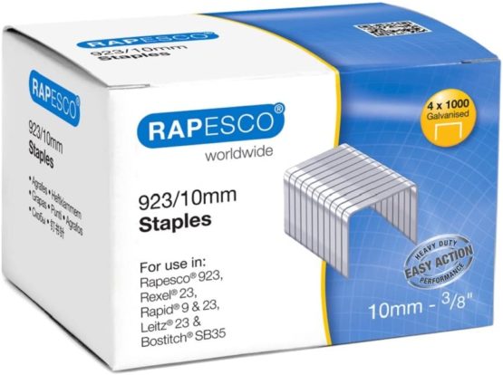 Rapesco S92310Z3 923/10 mm Galvanised Staples - Box of 4,000