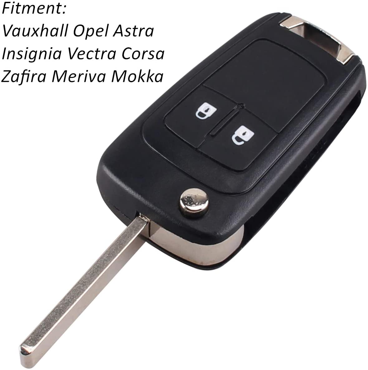 Heart Horse 2 Buttons Remote Control Car Key Case Replacement Fob Compatible with Vauxhall Opel Astra Insignia Vectra Zafira Meriva Mokka Key Shell (with Blade) - Image 2