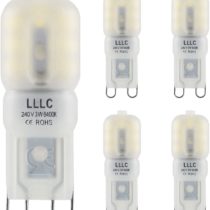 5 x G9 LED Bulbs 3w Cool White Equivalent 30w Replacement for Halogen Capsule 240v with Frosted Cover