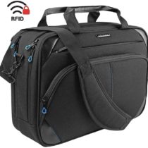 KROSER Laptop Bag 15.6 Inch Laptop Briefcase Laptop Messenger Bag Water Repellent Computer Case Laptop Shoulder Bag Durable Tablet Sleeve with RFID Pockets for Business/College/Women/Men-Black/Red