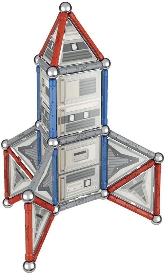 Geomag 810 Special Edition Magnetic Construction NASA Rocket, 84 Pieces, White/Grey/Red - Image 2