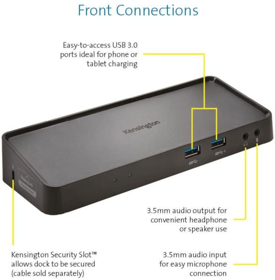 Kensington USB 3.0 Docking Station - SD3650 USB 3.0 Dual Display Universal Laptop Docking Station with DisplayPort++ & HDMI outputs, 6 USB ports (K33997WW) - Image 2