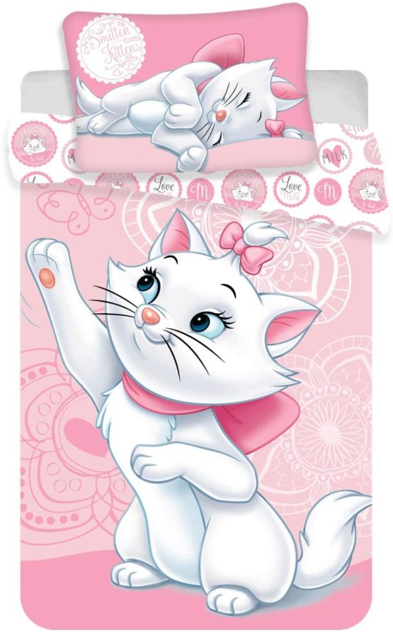 Marie Aristocats Baby Bedding Set 100% Cotton Duvet Cover 100 x 135 cm + Pillowcase 40 x 60 cm