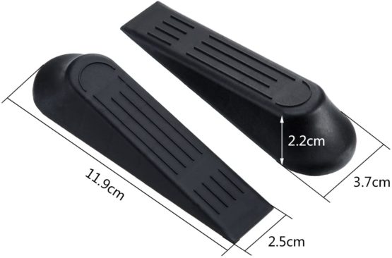 6 Pack Door Stoppers Door Wedges Door Stop Wedges (Black) - Image 2