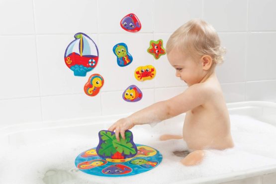 Playgro Bath Puzzle, 9 Pieces, With colourful animal designs, From 6 Months, BPA-free, Size: 25 x 25 cm, Floaty Boat Bath Puzzle, Multicoloured, 40172 - Image 3