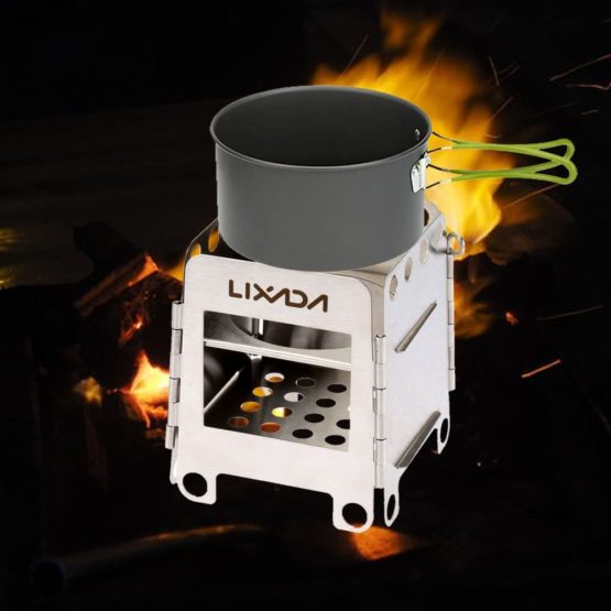 Lixada Camp Stove Stainless Steel Wood Burning Stove Folding Backpacking Stove for Outdoor Camping Cooking Hiking Picnic - Image 2
