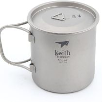 Keith 300ml/900ml Titanium Cup Outdoor Tableware Camping Travelling Foldable Handle Cup