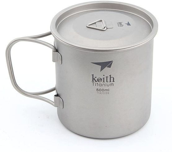 Keith 300ml/900ml Titanium Cup Outdoor Tableware Camping Travelling Foldable Handle Cup