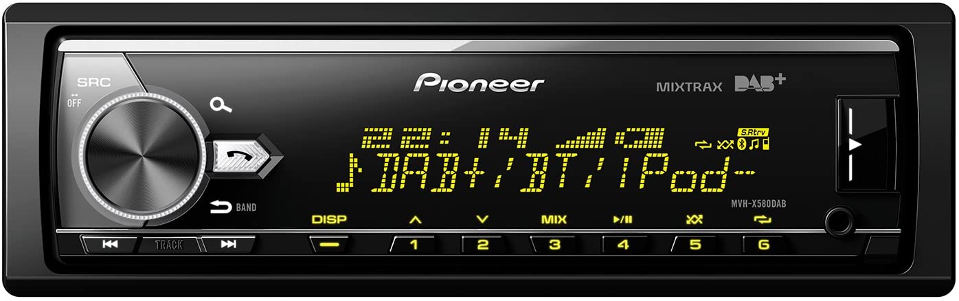 Pioneer MVH-X580DAB Next Generation Car Stereo with AM/FM, Bluetooth, USB, DAB/DAB+ and Spotify, black, 1-DIN