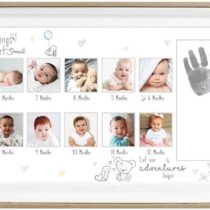YOL Baby Age Stages Photo Frame 13 Opening Slots with Ink for Foot and Hand Print Picture Frame Children Baby Memories My First Year Photo Frame Present Gift Baby Gift New Born Keepsake