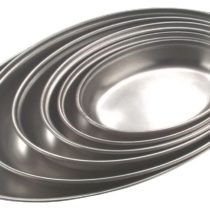 Genware NEV-1361 Vegetable Dish, Stainless Steel, Oval, 10"