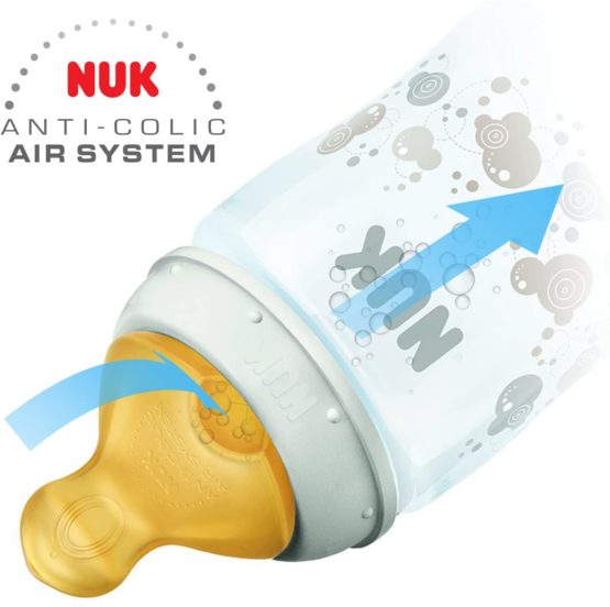 NUK First Choice+ Baby Bottle Teat, 6-18 Months, Latex with Large Feed Hole, Anti-Colic, 2 Count - Image 4