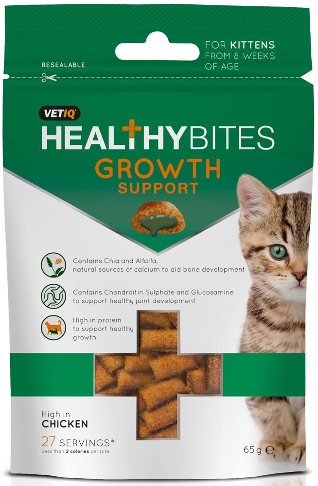 VETIQ Healthy Bites Growth Support Treats For Kittens 8+ Weeks, Contains Ingredients to Help Support Bone & Joint Development
