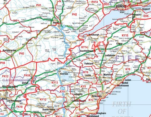 Large South And Central Scotland Postcode Wall Map, Covering Glasgow, Edinburgh And Newcastle, City Plan Inlays - Image 2