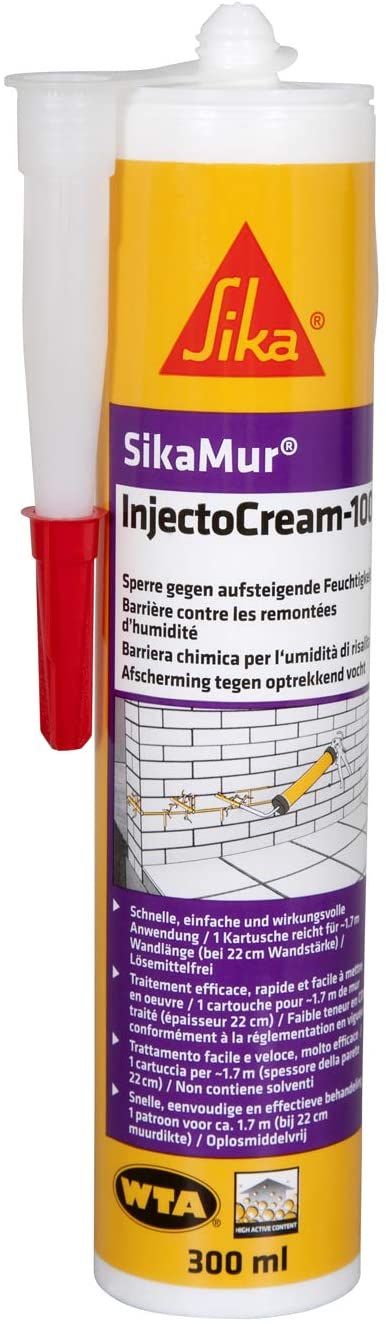 Sika SikaMur InjectoCream - 100 Rising Damp Barrier Cartridge, 300 ml