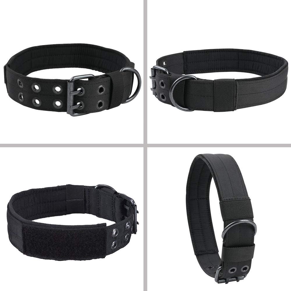 S Tactical Dog Collars, Nylon Military Adjustable Dog Collar with Metal