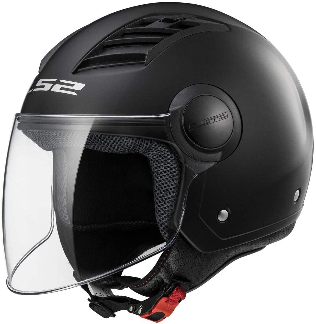 LS2 Motorcycle Helmet - Open Face OF562 - Airflow LS2 Matt Black - L