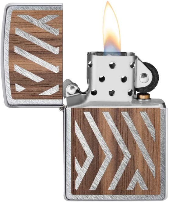 Zippo Unisex's Woodchuck Sweep, Walnut Emblem Windproof Lighter, Chrome, Regular - Image 3