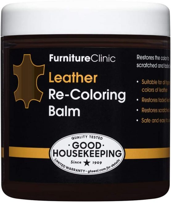 Furniture Clinic Leather Recolouring Balm - Leather Color Restorer for Furniture, Leather Color Repair for Faded & Scratched Sofas, Cars, Shoes and Clothing - 21 Colors for Leather Upholstery (Dark Brown)