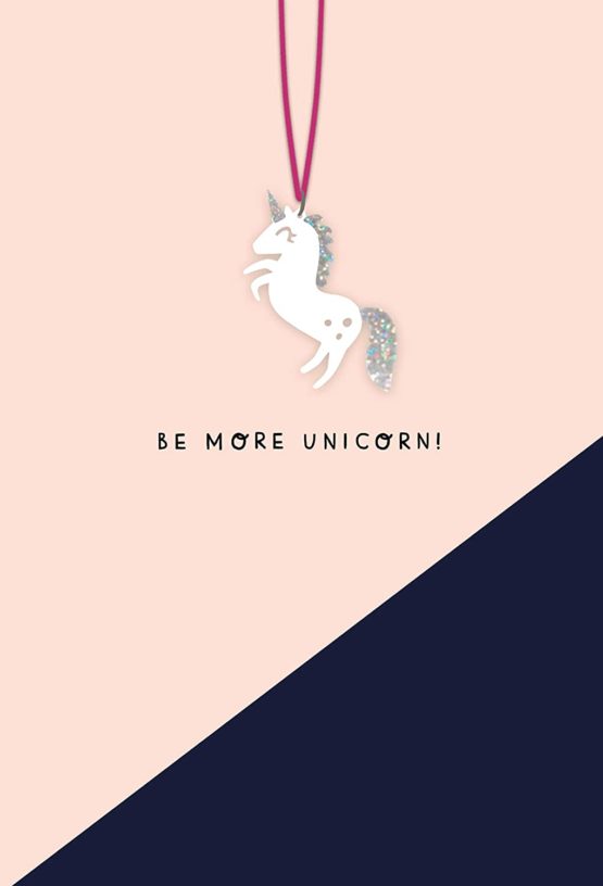 Hotchpotch Be More Unicorn Card with Unicorn Plastic Necklace HPFP07 - Image 2