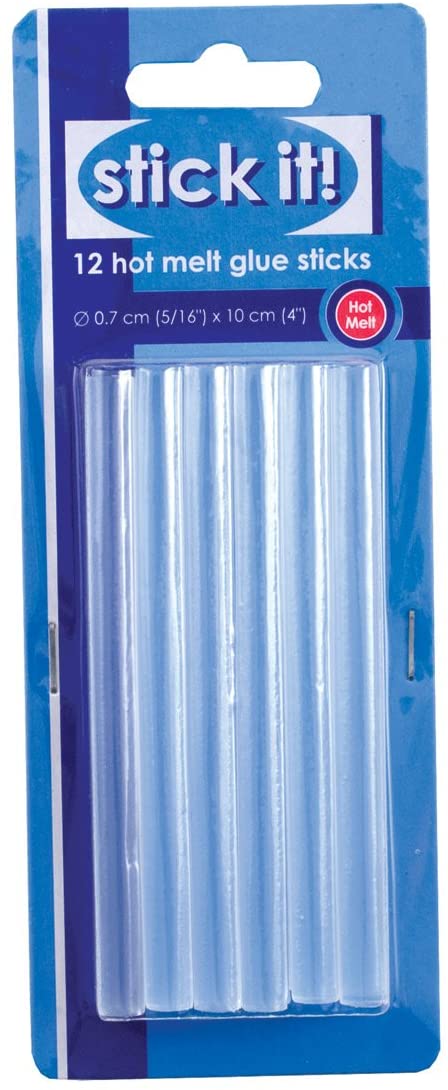 Stick It, Hot Melt Glue Gun Sticks, Clear, Dries Transparent, 7.5mm x 100mm