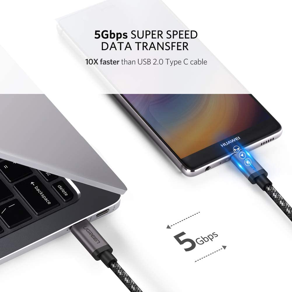 UGREEN USB C to USB C Charger Cable 60W USB C 3.1 5Gbps 4K@60Hz Video Display USB C Cable Compatible with MacBook Pro/Air - Image 3