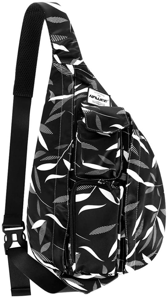 HAWEE Sport Sling Backpack Travel Chest Shoulder Bag Crossbody Daypack Casual for Men Women Teens Work Travel Study Outdoor Climbing Hiking Running