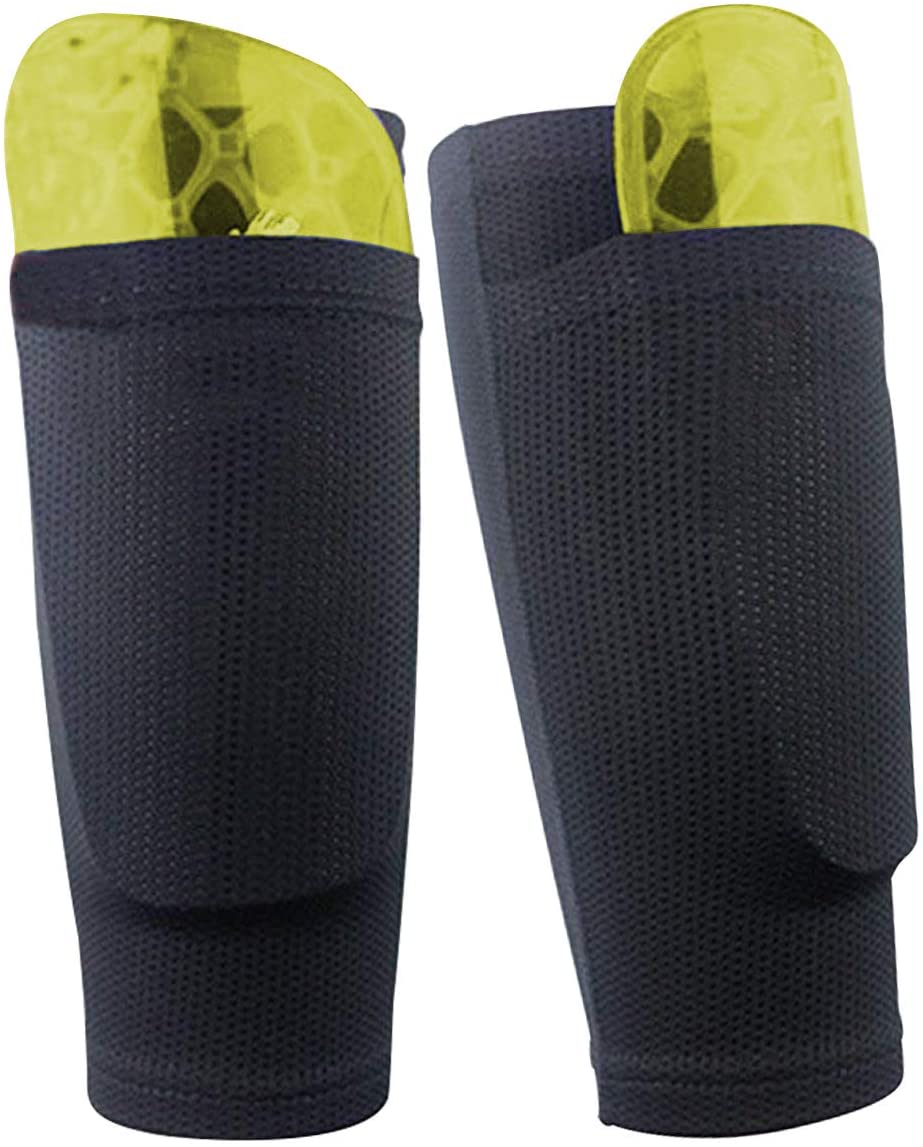 Dokpav Football Shin Guard Socks Sleeves Double Layer Mesh Breathable for Football Games Beginner Elite Athlete Running Jogging