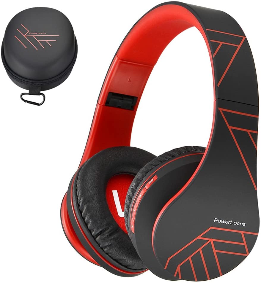 PowerLocus Bluetooth Over-Ear Headphones, Wireless Stereo Foldable Headphones Wireless and Wired Headsets with Built-in Mic