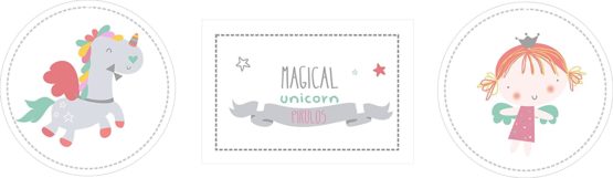 Pirulos 16213320 – Embroidered Appliques with Unicorn Design, 32 x 90 cm, White and Strawberry