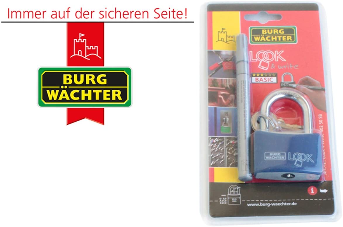 Burg-Wächter Look + Write 402 50 SB Cylinder Lock, Multi-Colour