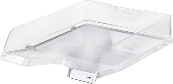HAN Viva Letter Tray DIN A4 / C4, Stackable, with Clip, High-Gloss Transparent