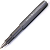 Kaweco AL Sport Gel/Ballpoint Pen with 0.7 mm Rollerball Pen Refill for Left-Handers and Right-Handers in Classic Design with Ceramic Ball I Gel Roller 13.5 cm Grey