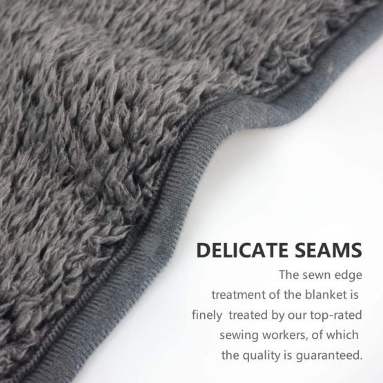Allisandro® Washable Dog Blanket (100x80cm, Grey) for Cats Puppys Soft Warm Using Premium Fluffy Sherpa Pet Blanket Pet Throw - Image 4