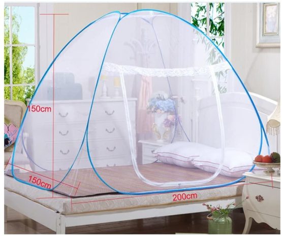 Mosquito Nets, Outdoor Mongolian Yurt Dome Net Free Installation and Folding Nets, Prevent Insect Pop Up Tent Curtains for Beds Bedroom (150*200*150cm, White) - Image 2