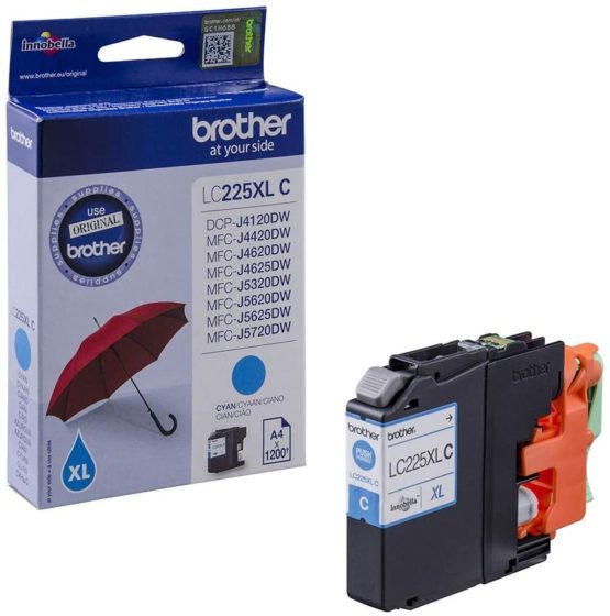 Brother LC-225XLC Inkjet Cartridge, Cyan, Single Pack, High Yield, Includes 1 x Inkjet Cartridge, Brother Genuine Supplies